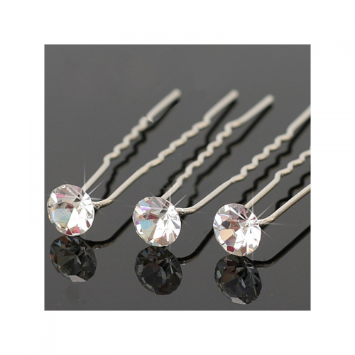 Forcina rodiata strass neutro laterale 12pz 